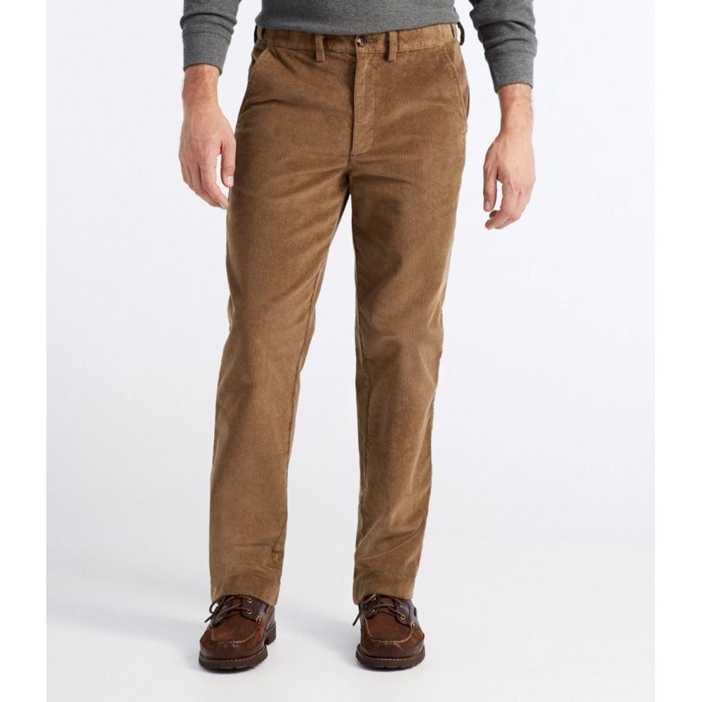 LLBean Corduroy Pants Mens 35x32 Beige Comfort Waist Straight Leg Casual‎